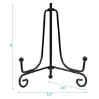 Hordion 2 Pack Plate Stand, 4 Inch Black Iron Easel Photo Display Stand Plate Holder for Picture Frame Book Tabletop Art Platter