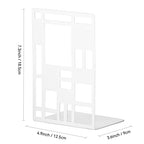 INNPLUS Heavy-Duty Metal Bookends, 6 Pair, White, Anti-Slip Foam Pads, Perfect for Heavy Books, Office, Home - color: White, size: 3 Pair