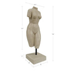 Female Torso Statue, Sandstone Lady Body Sculpture, Resin Bust Statue, Home Decor for Livingroom Bedroom Entryway Entrance Coffee Table Office Bookshelf Housewarming, Birthday Gifts, Art Lovers