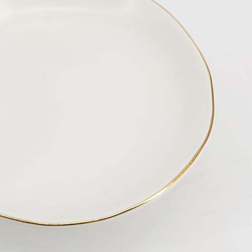 COLLECTIVE HOME - Ceramic Jewelry Tray, Decorative Geometric Jewelry Dish, Luxurious Trinket Tray with High Base, Birthday Mother's Day for Women (Round Glossy Gold) - color: Round Glossy Gold