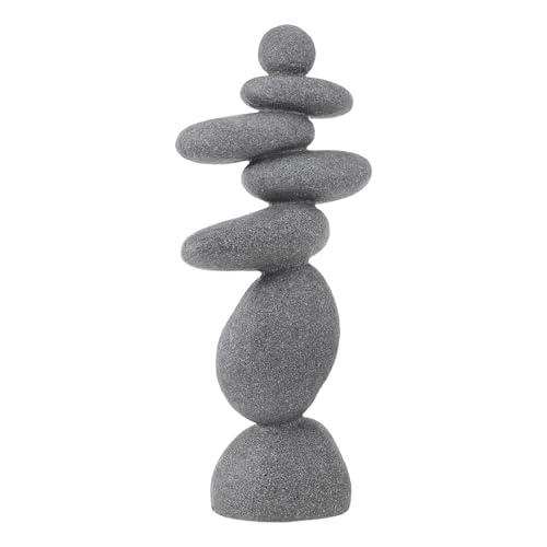 DECHOUS Large Stacked Rocks Sculpture, 16.5 Inch Tall, Resin Rock Cairn Stone Stacked Zen Garden Balanced Stone Statue for Indoor Outdoor Patio Home Meditation Decor