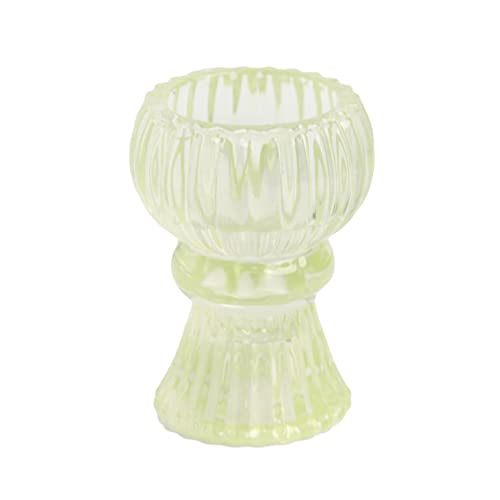 Talking Tables Small Light Green Glass Candle Holder for Candlesticks or Tea Lights | Decorative Easter Table Decorations, One Size, (Boho-GRN-SMLCNDLHOLD) - color: Light Green, size: Small
