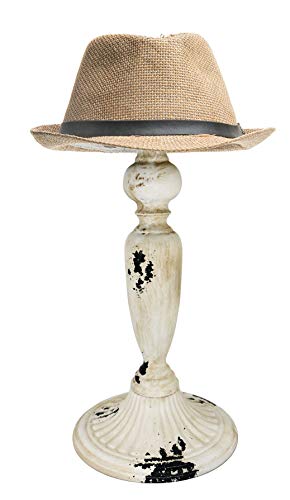 Owlgift Vintage Dome Shape Design Removable Metal Hat Rack/Cap/Wig Storage Holder Display Stand, Rustic White - color: Rustic White