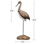 Rustic Wood Crane Nautical Decor - Tabletop & Coastal Beach Themed Decoration for Home Mediterranean Style - size: Large