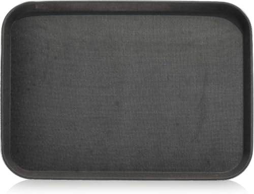 New Star Foodservice Restaurant Grade Non-Slip Tray, Plastic, Rubber Lined, Rectangular (Black, 16-Inch x 22-Inch) - color: Black, size: 16-Inch x 22-Inch