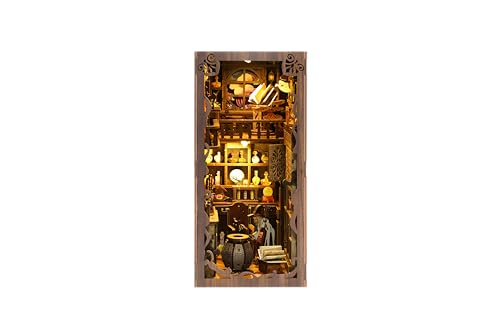 DIY Wooden Book Nook 3D kit Magic House - Booknook Book end Bookend Puzzle Bookshelf Decor LED Light