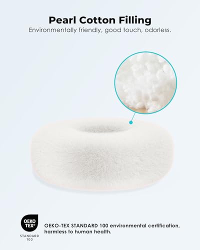 Viozon Tablet Stand Pillow, Compatible with 4.7"-13" Phone/Tablet, iPad, iPhone, Samsung, Google, Kindle, 360°Adjustable Phone Holder for Bed with Soft Plush Fabric, and Detachable Bowl, White - color: White