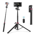 ULANZI MT-78 Extendable Phone Tripod, metal 72.83" Selfie Stick Camera Tripod Stand with 2 in 1 Phone Clip, 360° Ball Head Camera Tripod with cold shoe for iPhone 17 Sony Canon, Lightweight for Travel
