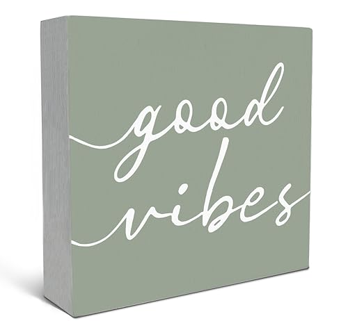 SRADMO Botanical Eucalyptus Leaves Wood Box Sign Desk Decor, Rustic Eucalyptus Leaves Wooden Block Box Sign Decoration For Home Office Shelf Table Decor (Green) - color: light green, size: 5″×5″