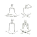 4PCS Thinker Style Abstract White Statue, Modern Simple ABS Abstract Sculpture Decor, for Home Living Room, Restaurant, Office, Bookshelf Decoration, Gifts