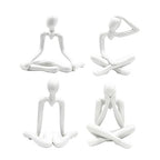 4PCS Thinker Style Abstract White Statue, Modern Simple ABS Abstract Sculpture Decor, for Home Living Room, Restaurant, Office, Bookshelf Decoration, Gifts