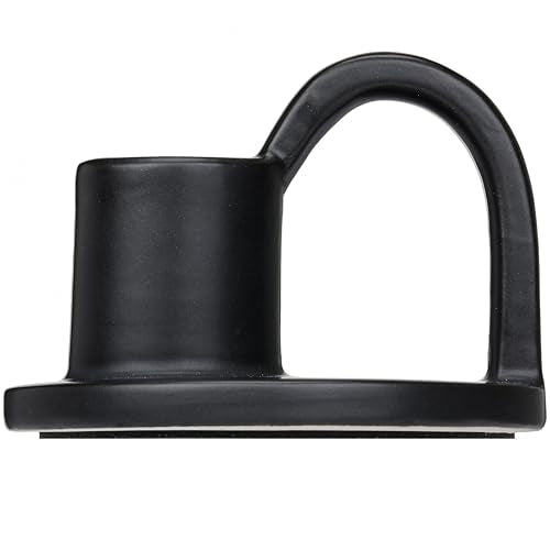 Ceramic Taper Candle Holders with Handle (Set of 2) – Tall Candlestick Holders for Table Decor Centerpieces, Rustic Home Décor, and Dinner Table Styling Matte Black - color: Matte Black