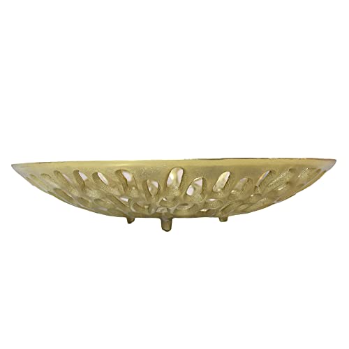 BBH Home's Handmade Gold Novelty Shaped Aluminium Tray 5.51 x 5.51 x 1.37 AMBBVK063AB2020 - color: Gold