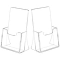 NIUBEE Acrylic Brochure Holder for 4’’ Trifold Pages, 50% Thicker Countertop Acrylic Literature Holder Plastic Flyer Display Stand for Magazine, Pamphlet, Booklets, Menu, Journals, 2 Pack - size: 4" x 6", style: 2 Pack