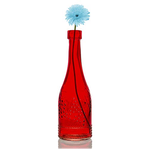 PaperLanternStore.com Bulk Pack (3) Stella Turquoise Vintage Glass Bottle Wedding Flower Vase - color: Stella - Turquoise, size: 3 Bottles