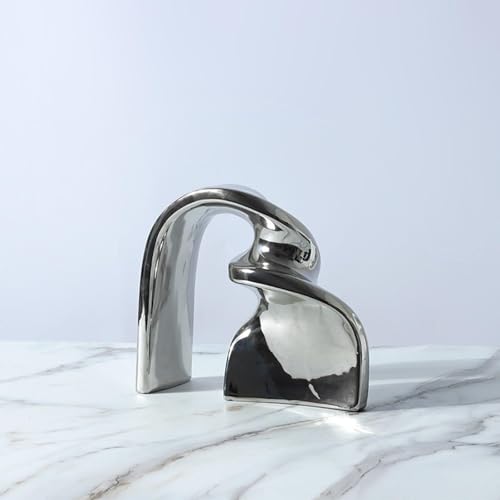 Cool Stuff to Put on Shelves Abstract Art Sculpture Decoration Decoration Living Room for Bedroom Table Decoration Office Apartment Sculptures and Statues Decor Room Decor Aesthetic(Silver) - color: Silver