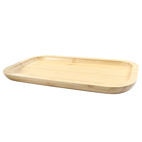 Jiozermi 9.84" Bamboo Serving Tray for Tea, Perfume, Food, Candles & Cosmetics - size: 9.8" x 5.5" x 0.8"