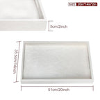 20 * 14 inches Leather Rectangle Serving Tray with Hole Handles,High-End Light Large Service Tray for Ottoman Tray, Tea, Food, Butler - Countertop, Kitchen,Family Dinner, Picnic (White) - color: White, size: 20" x 14" x 2"