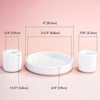 Unity Candle Holders and Vase Set, White Porcelain Candleholders for Taper Candles and Vase for Pillar Candle, Set of 3, Minimalist Round Ceramic Candle Holders, Great for Wedding Candle Set