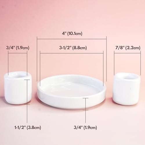 Unity Candle Holders and Vase Set, White Porcelain Candleholders for Taper Candles and Vase for Pillar Candle, Set of 3, Minimalist Round Ceramic Candle Holders, Great for Wedding Candle Set