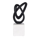 Cruiser’s Caché Entwined Love Sculpture, Artisan-Made Cast Aluminum with Black Anthracite Finish, Natural Marble Base, 10" - color: Entwined Love 10"