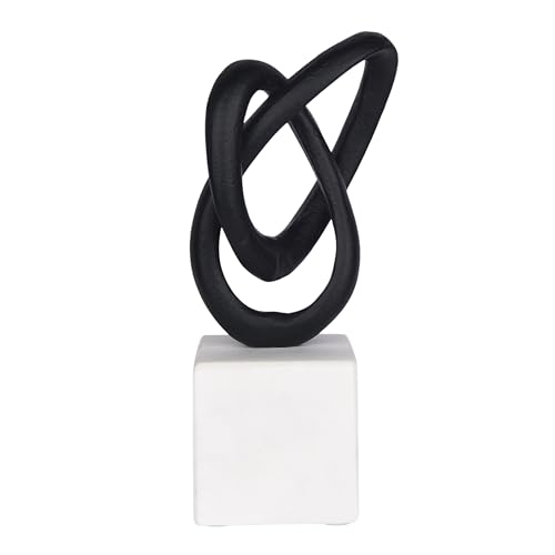 Cruiser’s Caché Entwined Love Sculpture, Artisan-Made Cast Aluminum with Black Anthracite Finish, Natural Marble Base, 10" - color: Entwined Love 10"
