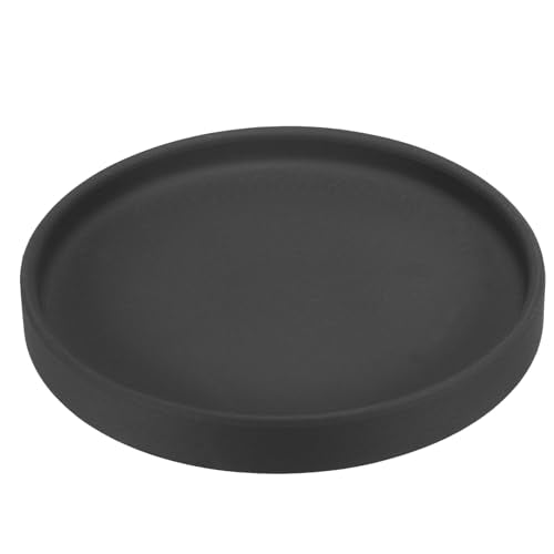 PATIKIL 6 Inch Round Ceramic Plant Saucer, Plant Saucer Tray Flower Planter Drip Tray for Indoors Outdoors Patio Balcony, Black - color: Black