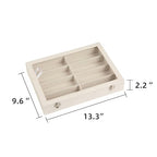 Frebeauty Sunglass Organizer,Velvet Glasses Organizer,8-Slot Sunglasses Tray with Clear Lid,Men's/Women's Sunglasses Box,Sunglass Case,13.3 x 9.6 x 2.2 Inches,Eyeglass/Eyewear Display Tray(Beige) - color: Beige, style: With Lid