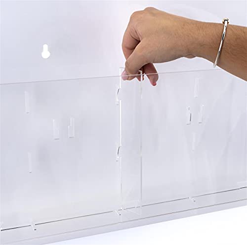 Displays2go Acrylic Literature Holder Wall Mount, 4/8.5" w, 4-8 Pockets - Clear (2RP4CLR) - color: Clear, size: 4 Pockets