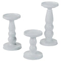 White Resin Candle Holder Set (3 Hand Painted Pieces) Wedding and Home Decor