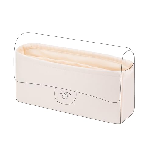 DGAZ Purse Organizer Insert，Silk Bag Organizer，Luxury Handbag & Tote Shaper Fits Chanel CF Bags - color: Craie, size: Medium 25