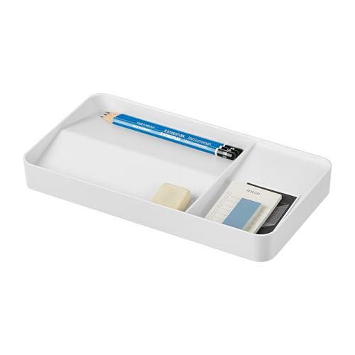 BLUE GINKGO Desk Tray – Korean-Made Organizer for Notes, Pens, Pencils, and Accessories (Double-sided, White) - color: WHITE, size: TRAY