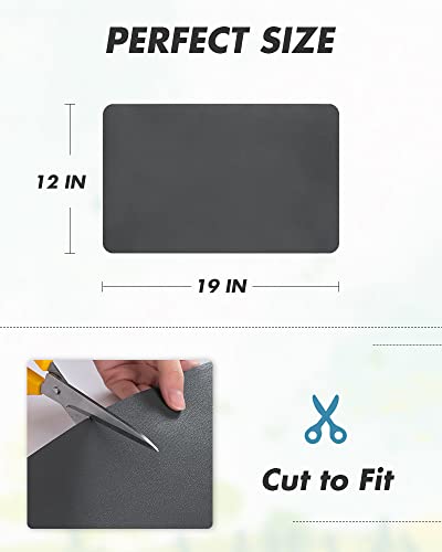 AMOAMI Dish Drying Mat for Kitchen Counter-Coffee Mat Bar Accessories, Hide Stain, Rubber Backed, Absorbent, Fit Under Coffee Maker, Espresso Machine, Pot, Dish Rack, 12"x19", Dark Grey - size: 12"x19"
