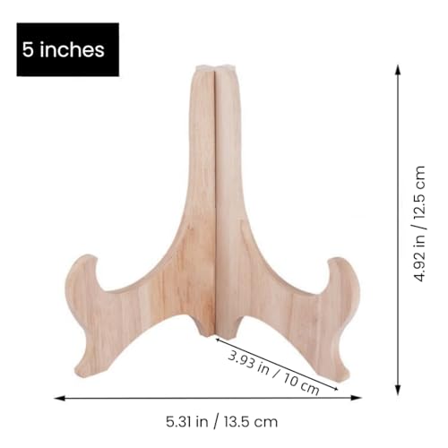 RTeng 2 Pack Wooden Display Stand for Sculptures | Plate and Stone Holder | Decorative Support Rack – Stylish Wooden Stands for Display, Plate Stands, Picture Frame Stand (5”, 6”, 7”) (5 Inch) - size: 5 Inch