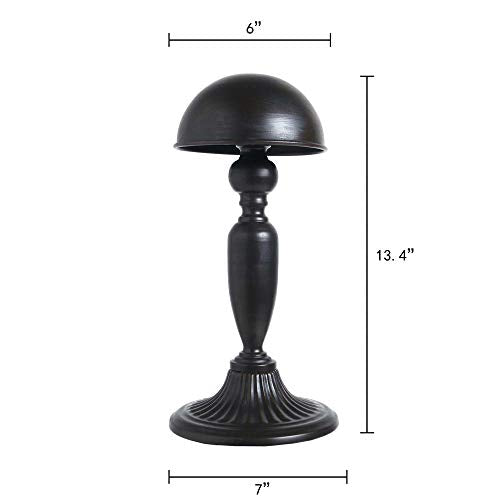 Owlgift Vintage Style Dome Shape Removable Metal Hat Rack, Cap, Wig Storage Holder Display Stand, Black (2pcs) - color: Set 2pcs Black