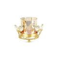 Hurricane Candle Holder, Gold Pillar with Crystal Accents & Windproof Glass Lid - Elegant Centerpiece for Weddings, Dinners, Party Decor - size: Small
