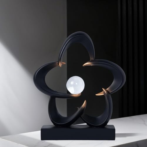 HODESumPure Abstract Art Sculpture Decorative Objects Home Decor Accents for Living Room tv Cabinet, Side Table, Bookshelf, Coffee Table, Dining Table Center Decor Items (Black) - color: Black