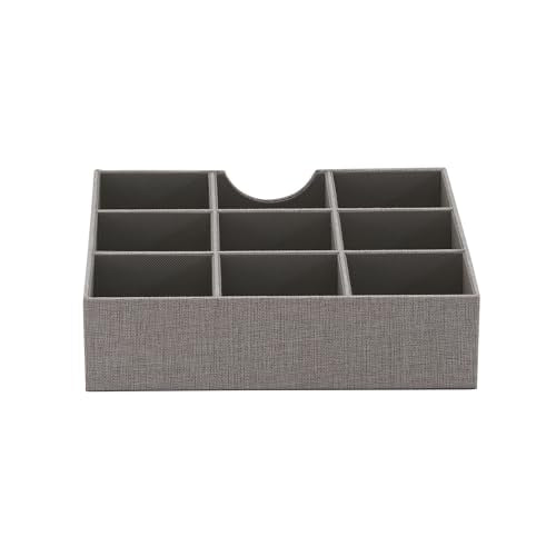 Household Essentials Grey 728-1 Deep 9 Section Drawer Organizer Box for Storage 12 in x 3.13 - color: Silver