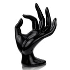 yuntop 1 Pack Hand Form Ring Holder Mannequin Hand Jewelry Organizer Stand Watch Stand Bracelet Ring Support Aesthetic Rack (Black) - color: Black