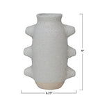 Creative Co-Op Abstract Stoneware Vase, White Volcano Finish, 9" H - size: 9" H