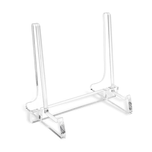 5.9 inch Clear Acrylic Easel Display Stand, Plate Stands for Display, Suitable for Plates, Picture Frames, Cookbooks, Easels, Artwork, and More - size: 5.9IN-1 Pack