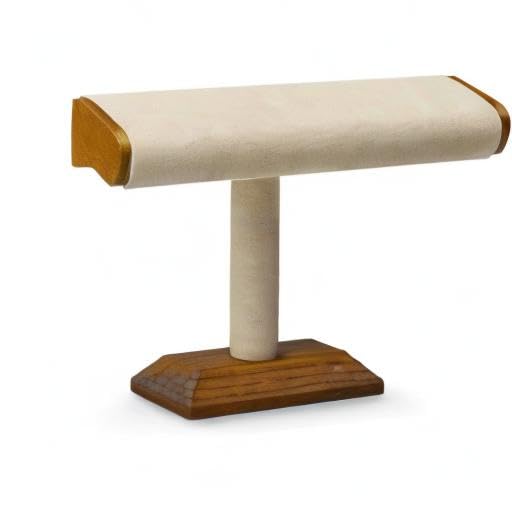 Oirlv Solid Wood T-Bar Watch Display Stand Jewelry Organizer Holder for Watch Bracelet Countertop Table Top Jewelry Tower(Creamy-white) - color: Creamy-white