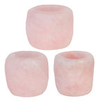 rockcloud Natural Raw Rose Quartz Taper Tea Light Candle Holder Air Plant Holder Healing Stone Home Decoration Figurine - color: Pink