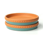 YBX 8-inch Plant Saucer Premium Terracotta Saucer Round Ceramic Plant Trays, Pack of 2 (Turquoise/Terracotta) - color: Turquoise/Terracotta