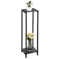 Dipion Extra Tall Plant Stand Indoor,40 Inch Plant Stands,2 Tier Metal Plant Stand with Heavy Duty Wood,Black