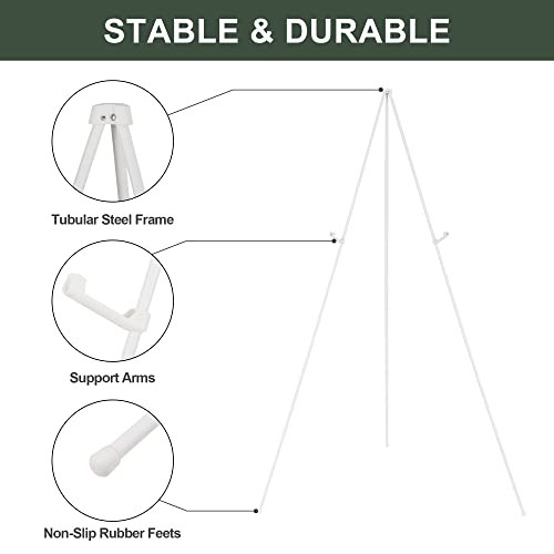 DANMO Easel Stand for Wedding Sign Poster 63'' Instant Display Floor Adjustable Metal Art Easel White