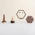 GemeShou walnut ring cone stand for jewelry, Stable ring holder for men, wooden ring displays for selling, small jewelry ring holder for nightstand【Ring holder-Cone 1】 - style: One Cone