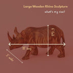 Rhino Figurines and Statues, Wooden Sculpture, 10 Inch Wide - size: Rhino