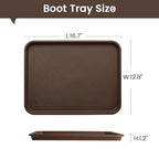 Boot Tray 2 Packs All Seasons Multi-Purpose, Waterproof Boot Trays for Entryway Indoor & Outdoor, Non-Slip Shoe Tray, 16.7"x12.8",Brown - color: Brown