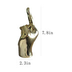 Gold Decor Resin Finger Statue 7.8" Hand Sculpture for Table,Desk, Gifts